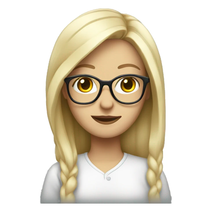 standing white blonde girl with glasses sticker