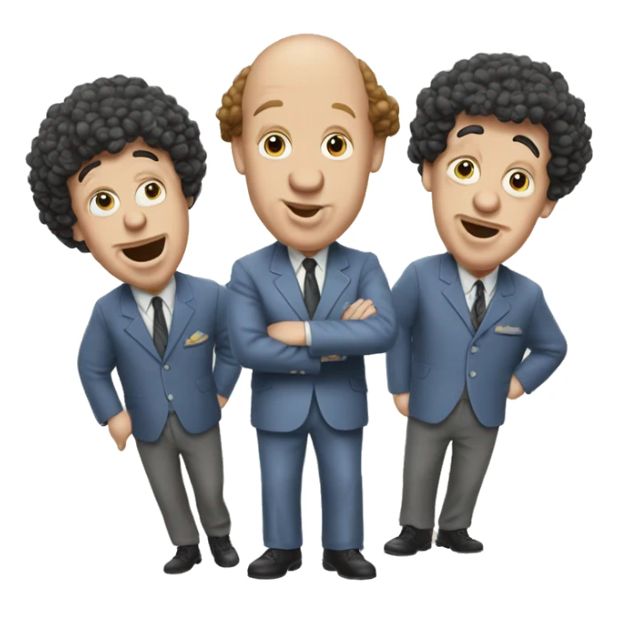 The Three Stooges Larry, Moe and Curly sticker
