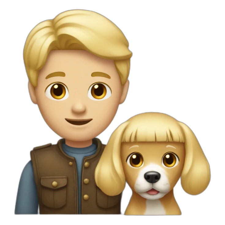 blond-hair-man-and-girl-with-dog sticker