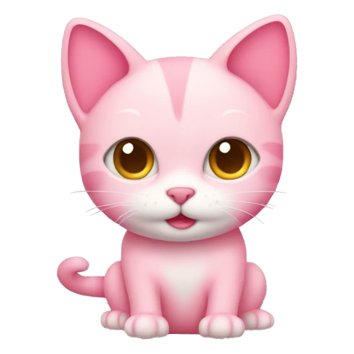 cute pink cat sticker