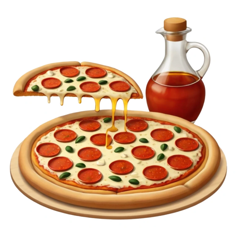Pizza and a side of bread with oil and vinegar  sticker