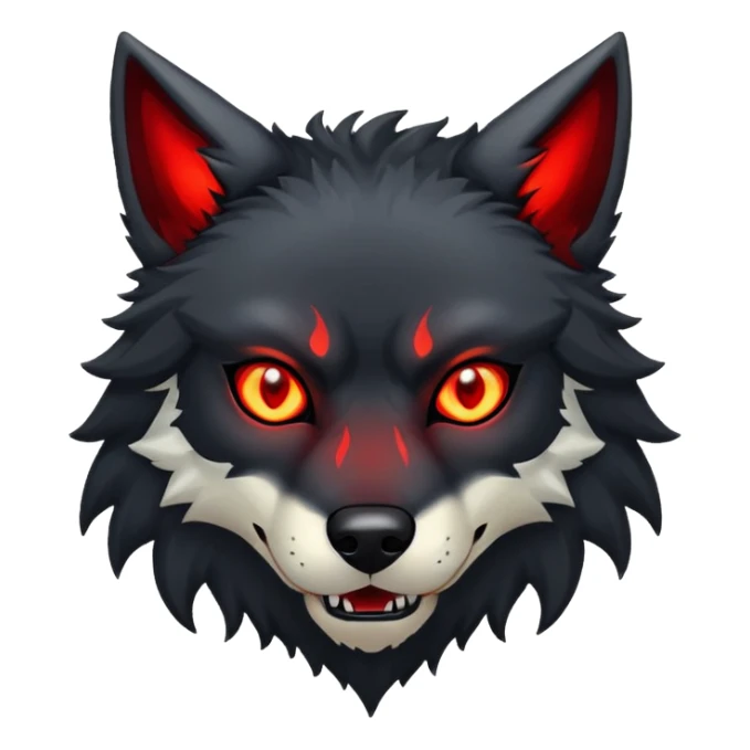Fenrir Black fur red glowing eyes  sticker