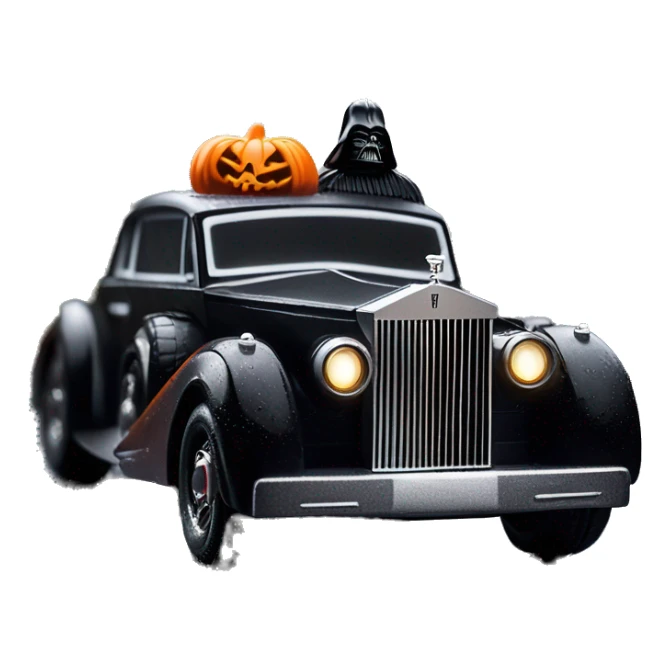    Hot wheels Darth Vader themed 1947 Rolls Royce scary Halloween monster rc car on  dark raining road  sticker