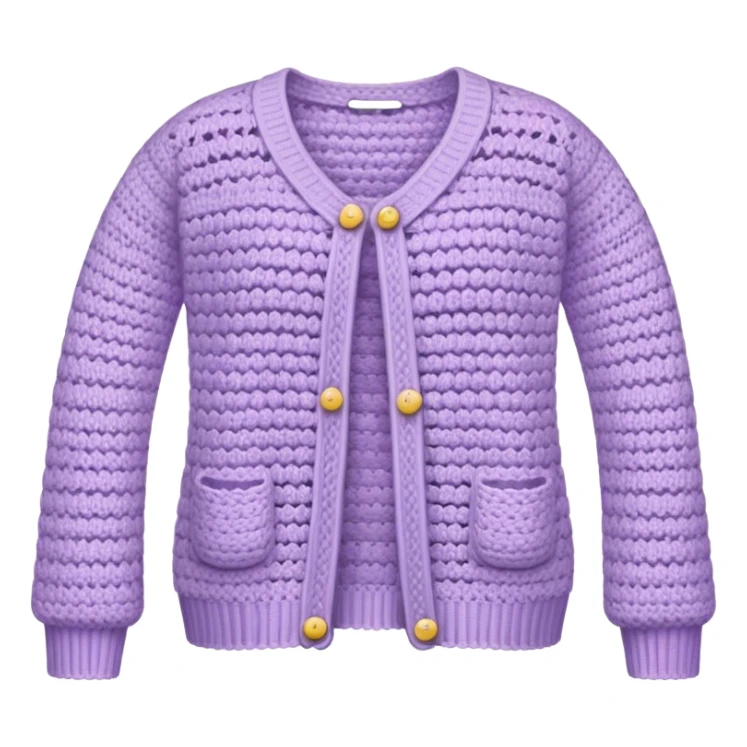 pastel purple crocheted cardigan sticker