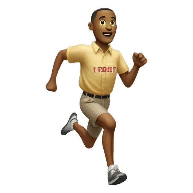Forrest Gump running, with a large stride and arms outstretched sticker