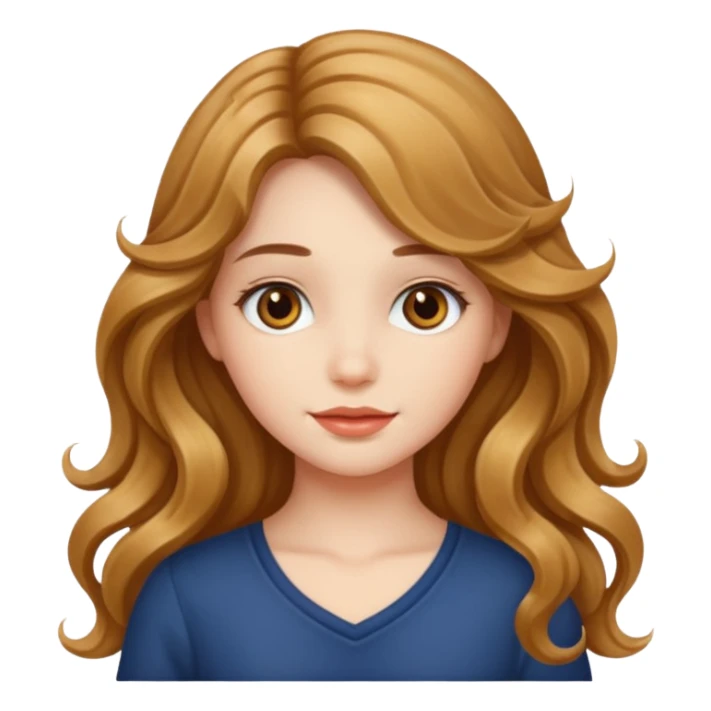 a girl with hazel long wavy silky hair.  sticker