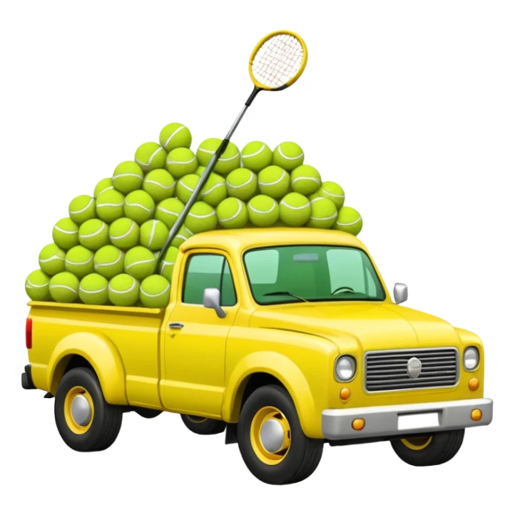 squatted truck antenna tennis balls sticker