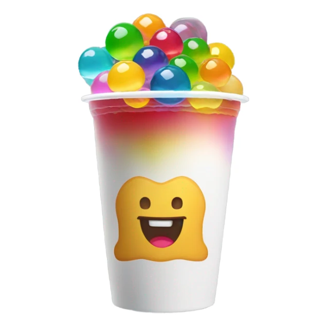 Boba in a McDonalds cup with rainbow jelly sticker