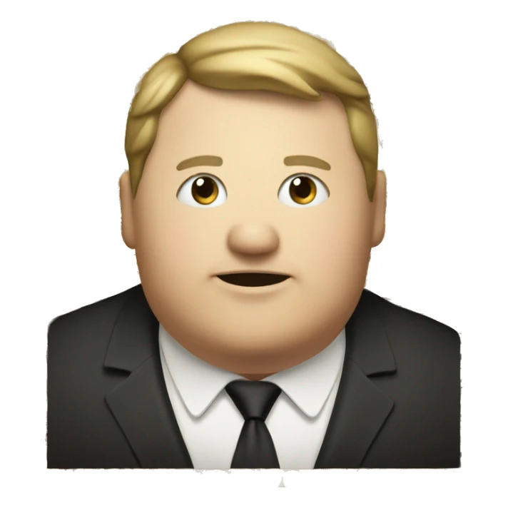 A white fat man, with black tophet and an iPhone sticker