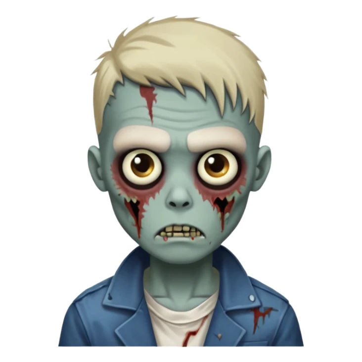 zombie boy with one sided taper hair sticker