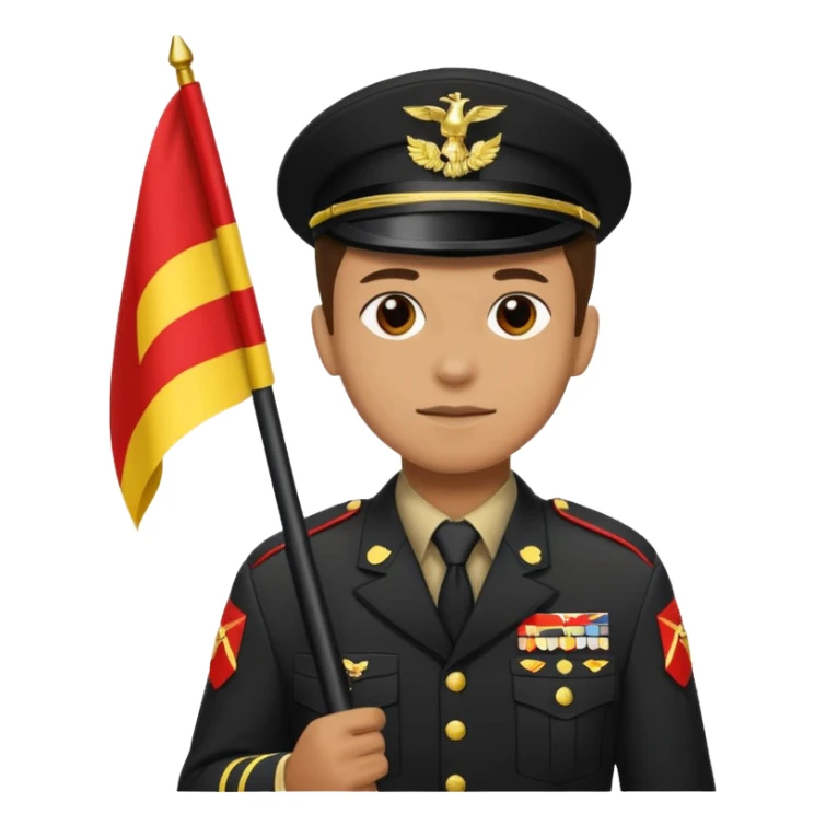 souldier caryying white,black,red,yellow flag sticker