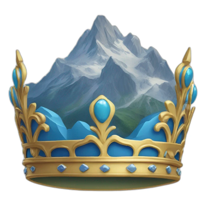 une montagne avec une couronne bleu sticker