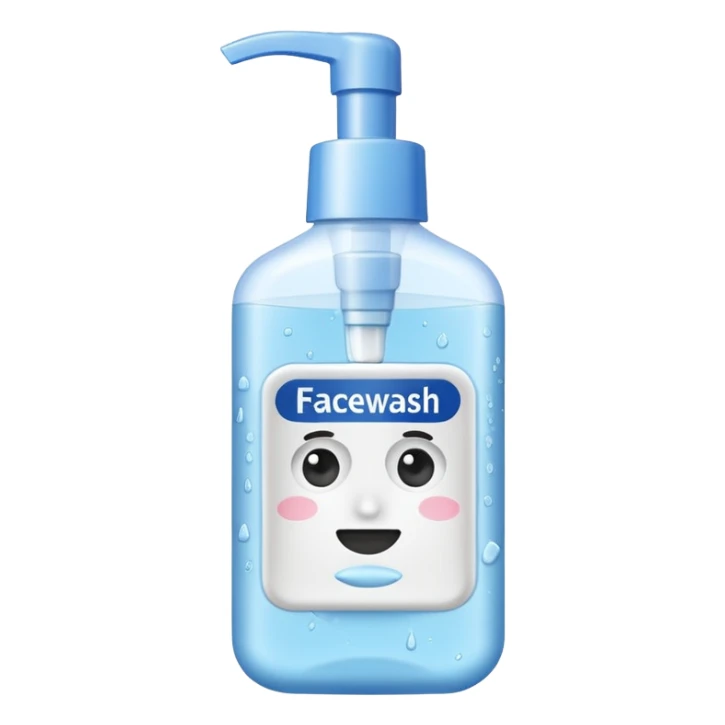 nettoyant visage avec ecriture "nettoyant visage" sticker