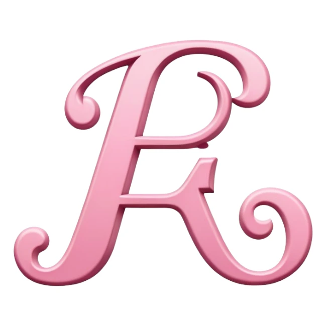 Pink, romantic, refined, fancy, letter “F” of the alphabet sticker