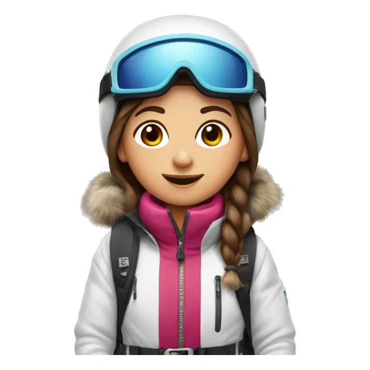 brown hair girl with ski gear on sticker