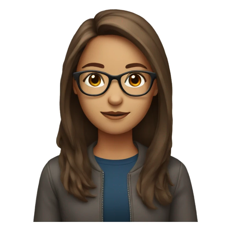 Brown haired girl with glasses  sticker