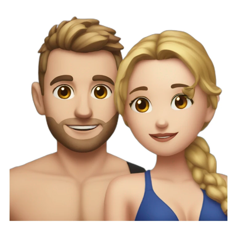 Squeezie with some girl at the beach sticker
