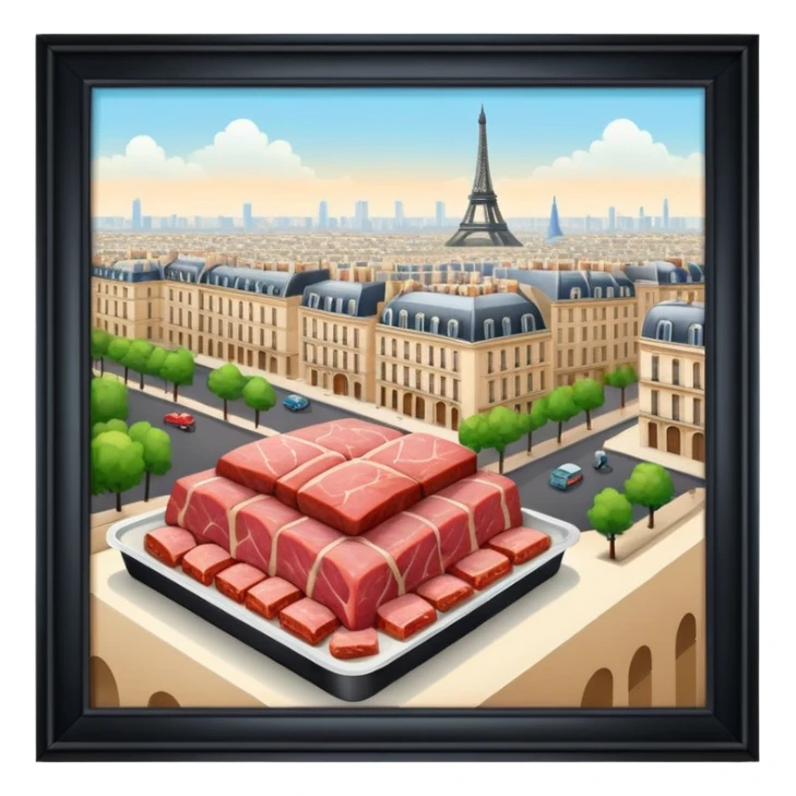  paris art gallery SPAM meat city landscape  sticker