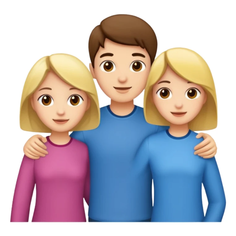 friendly group withtwo girls and one boy sticker