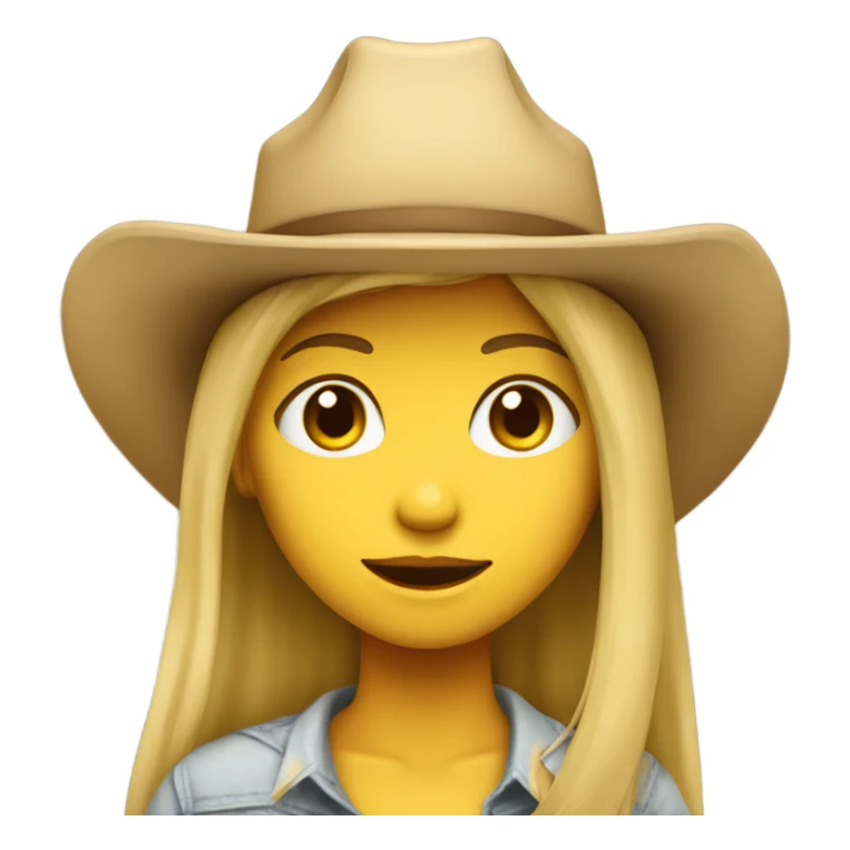 girl with beige cowboy hat, default yellow skin sticker