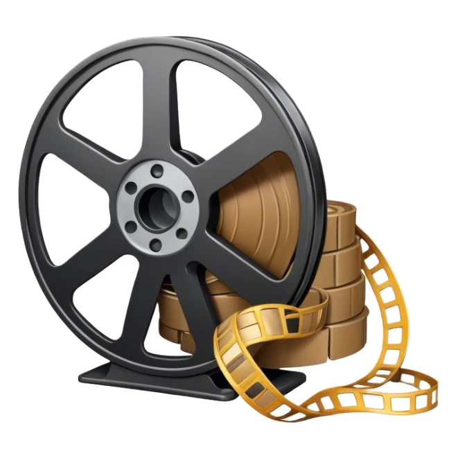Film reel with shit movie sticker