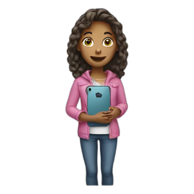 Girl with a phone sticker