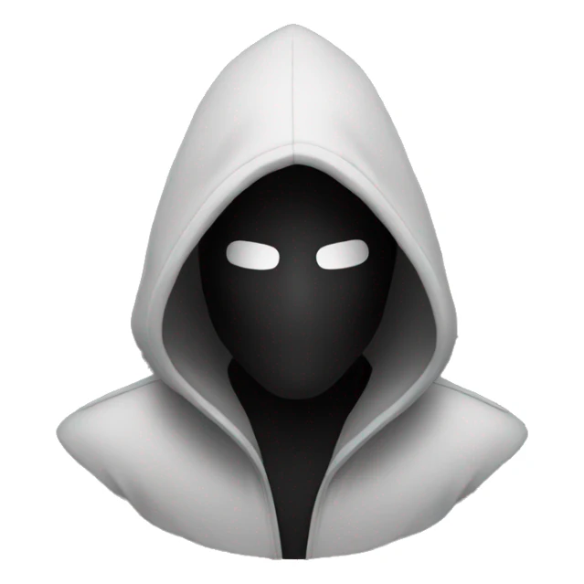 grayscale black mysterious masked hooded man sticker