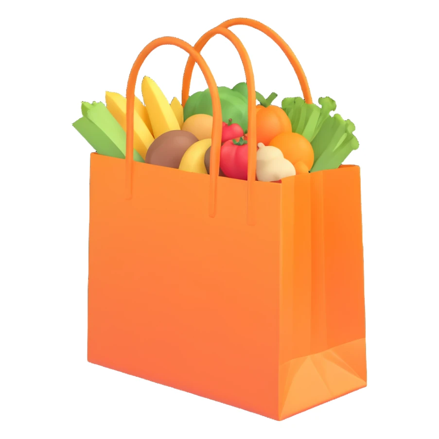 a shopping bag full of food sticker