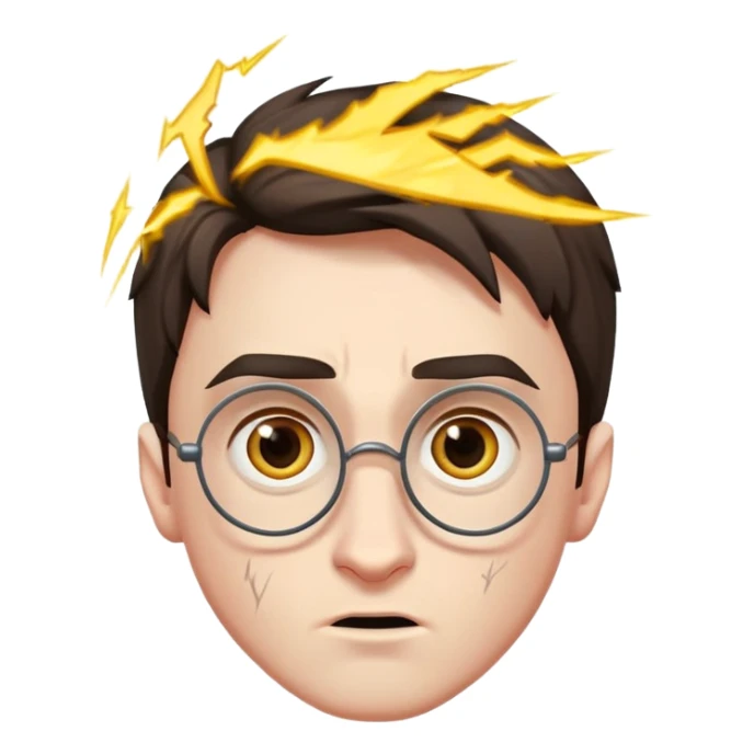 Harry Potter with a lightning bolt scar in the middle of the forehead sticker