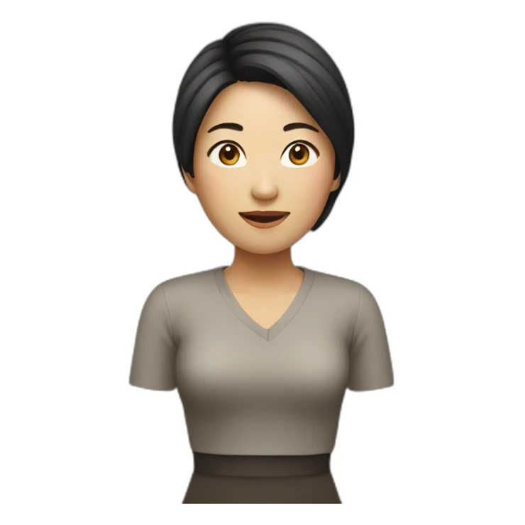 short cut asian woman sticker