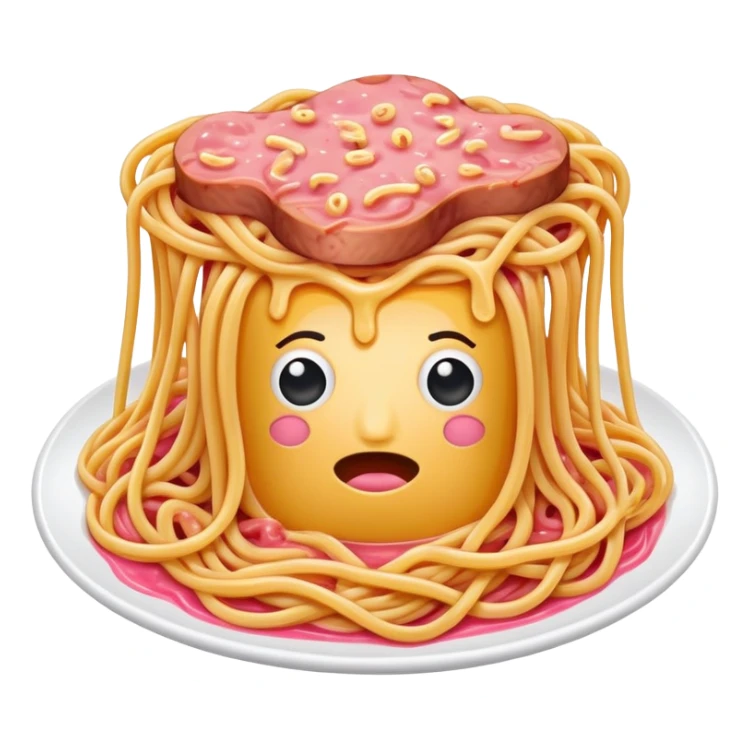  SPAM meat melted spaghetti pink gooey slop art sticker