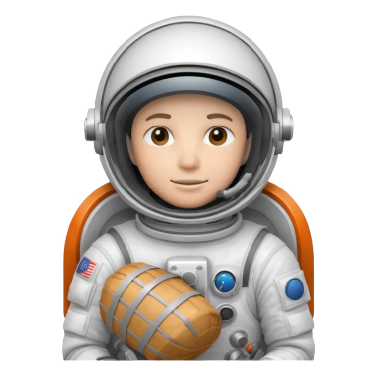 astronauta con casco cerrado, con canasta vacía sticker