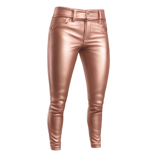 Realistic pair of rose gold leather pants isolated.  sticker