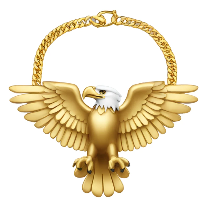 Eagle wearing gold Cuban link necklace sticker