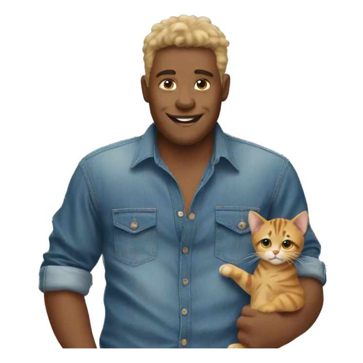 one big cat and one little cat in denim shirts sticker