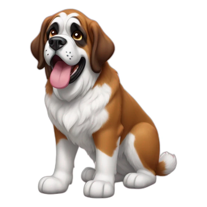 Saint Bernard tongue out full body sticker