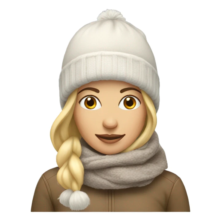 Woman Running Blonde Snow Hat Scarf sticker