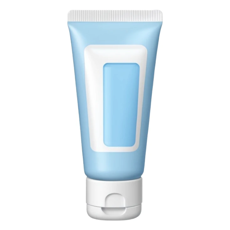 ointment tube light blue and white, thin sticker