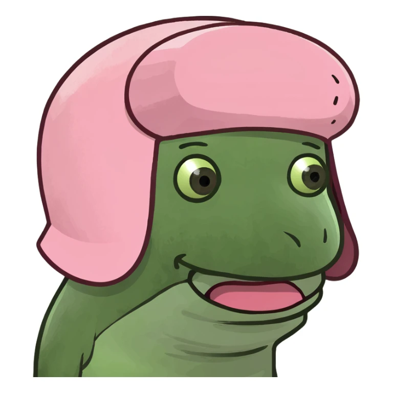 kawaii girl with pink spam meat sticker