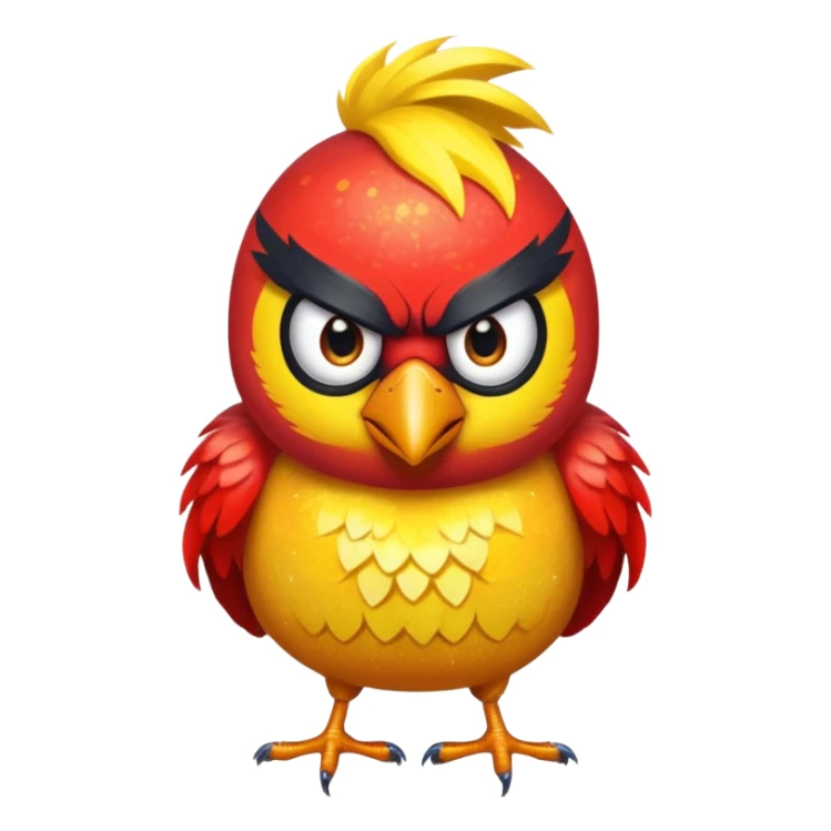 glitter red and yellow anger bird sticker