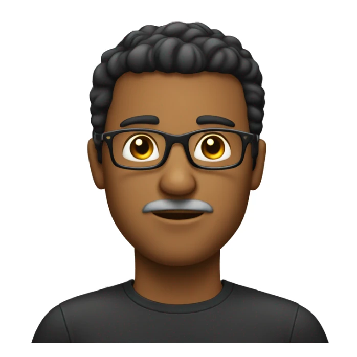 hombre con sobre peso baraba lentes negros y pelo corto sticker