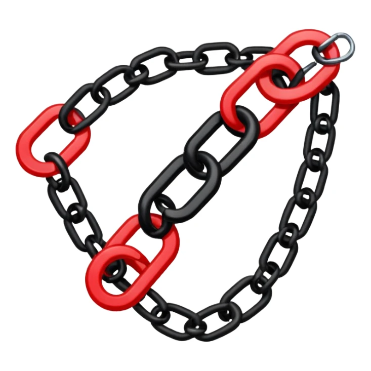 iOS sticker, broken chain, black links, red break, minimal sticker