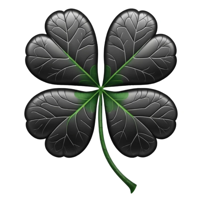 Black and white four leaf clover sticker