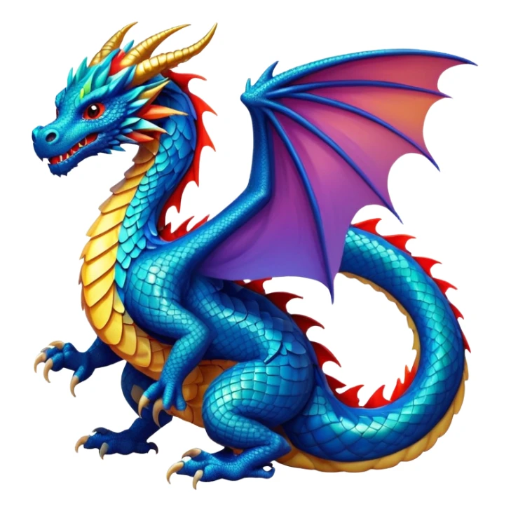 majestic dragon with scales and wings sticker