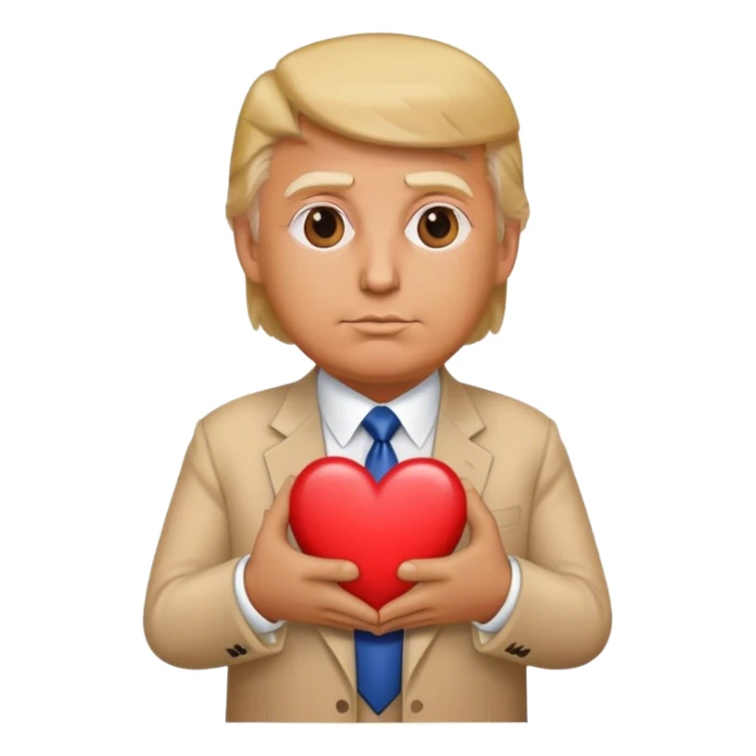 trump shows a heart sticker