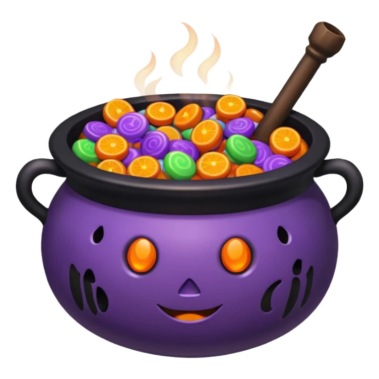hallowen cauldrom inside candies sticker