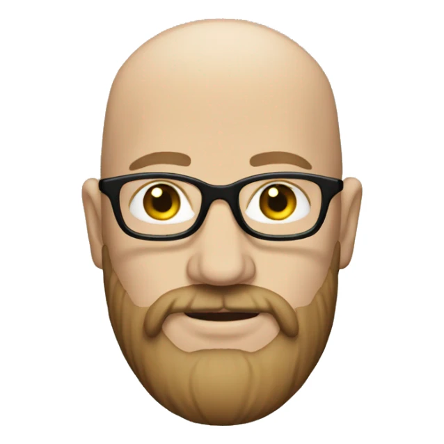 Bald white man with glasses and long brown beard sticker