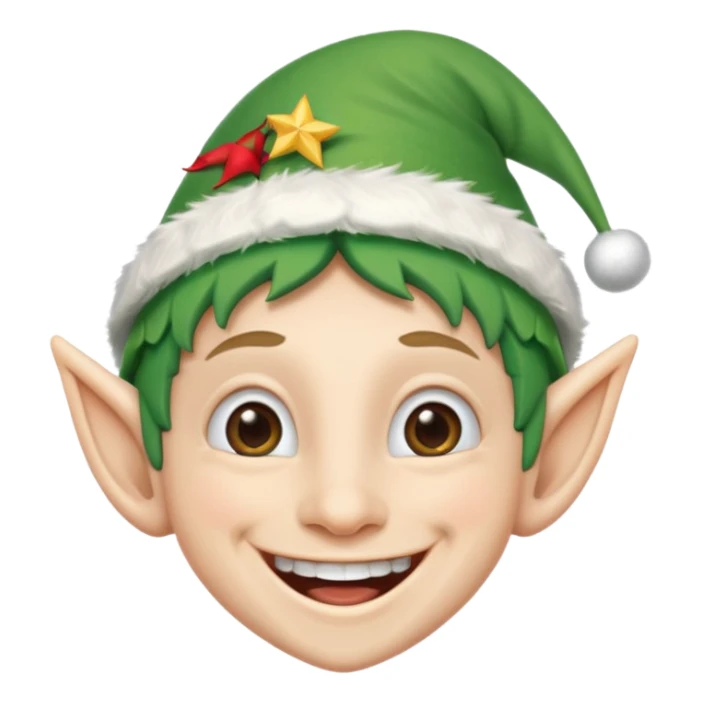 duende navideño con una sonrisa amplia y brackets en los dientes sticker