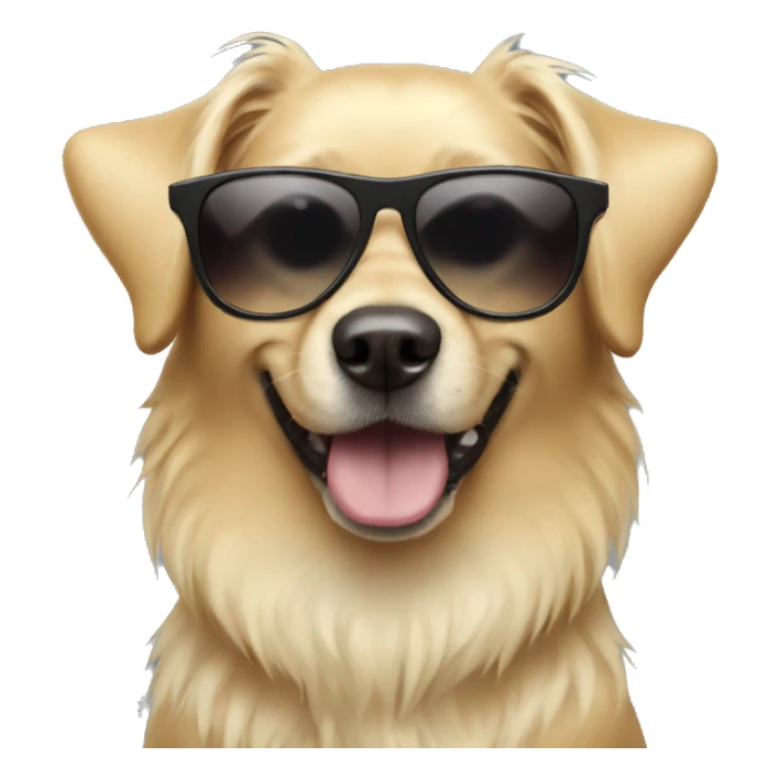Blonde dog wearing sunglasses sticker