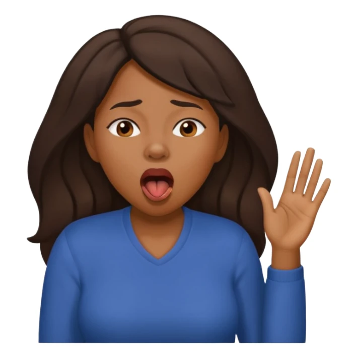 black woman Yawning with Hand on Mouth, sticker